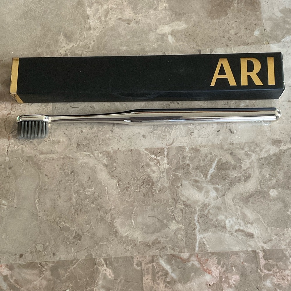 ARI Chrome Toothbrush with Black Bristles